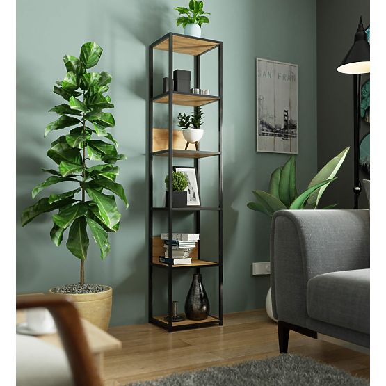 METAL LOFT SHELF 400 BLACK/CRAFT OAK