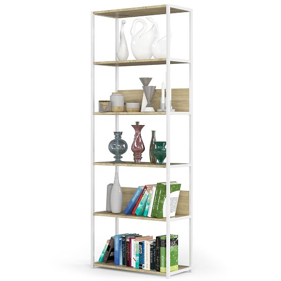 METAL LOFT SHELF 700 WHITE/OAK ARTISAN