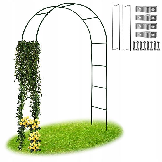 Metal Pergola Arch Black 240 cm