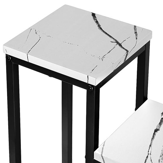 Metal Plant Stand MOGREN White Marble