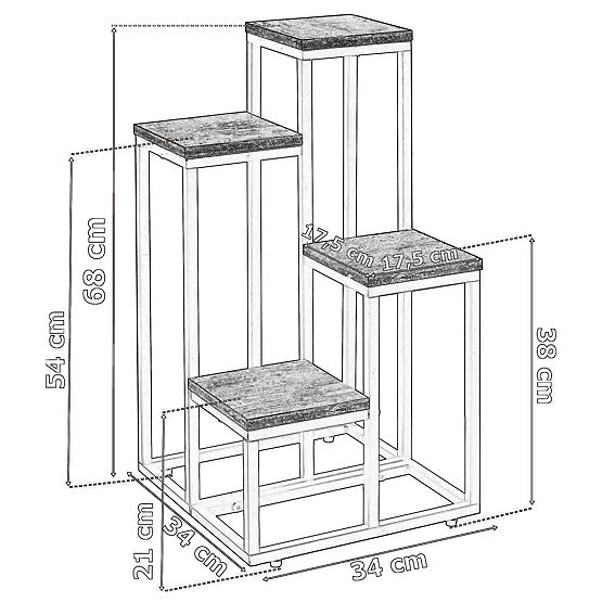Metal Plant Stand MOGREN White Marble