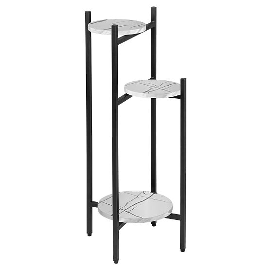 Metal Plant Stand TRETORRI White Marble