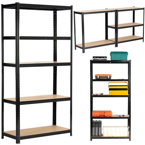 METAL SHELF 90x40x180 BLACK