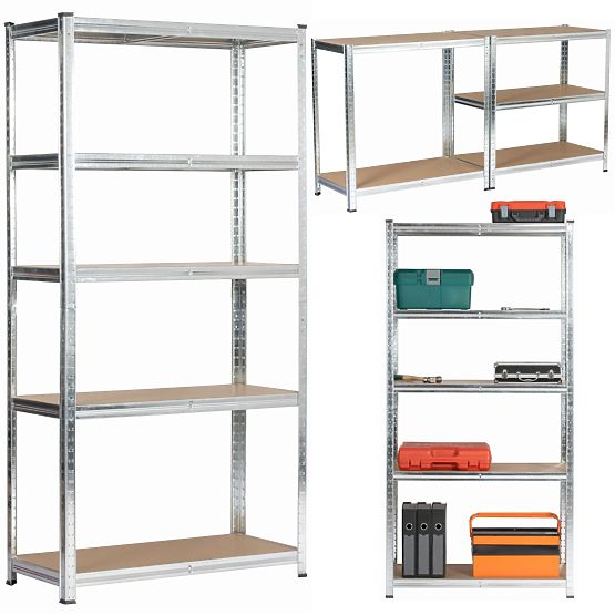 METAL SHELF 90x40x180 SILVER