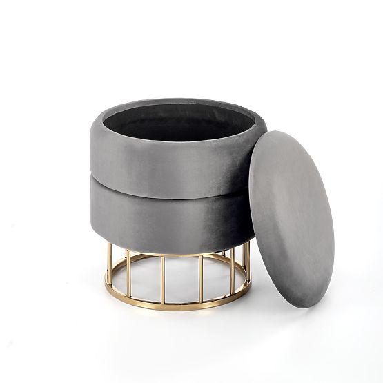 MINTY Gray/Gold Pouf (1p=1pc)