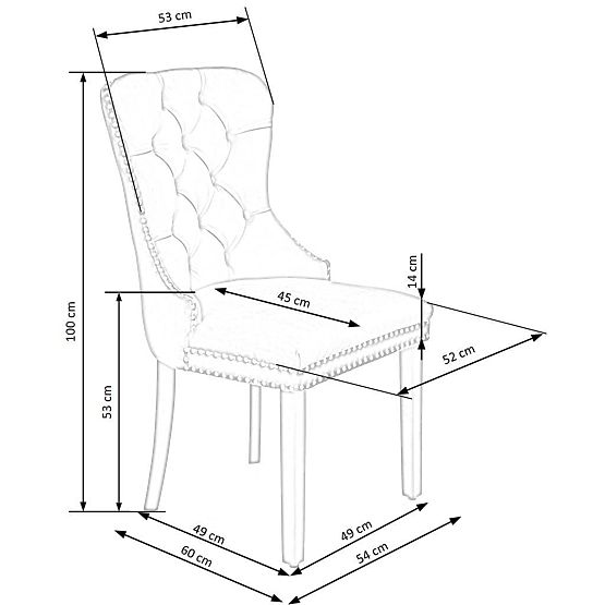 MIYA Chair Black / Upholstery: Beige (1p=2pcs)
