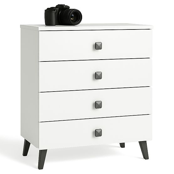MOBI K-04 WHITE BLACK CHEST OF DRAWERS