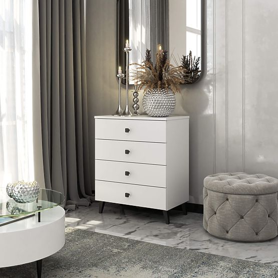 MOBI K-04 WHITE BLACK CHEST OF DRAWERS
