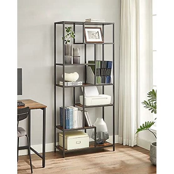 Modern Living Room Bookshelf with 6 Shelves