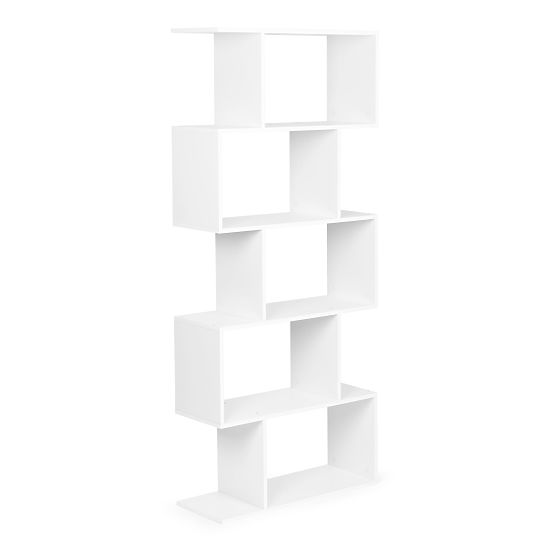 Modern Shelf for Living Room with 5 Shelves for Books White