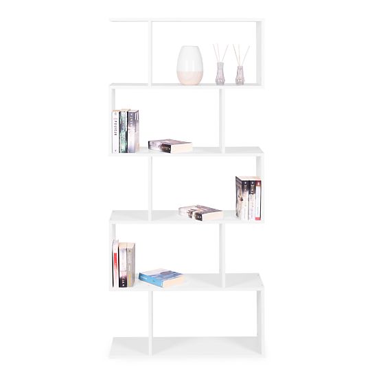 Modern Shelf for Living Room with 5 Shelves for Books White