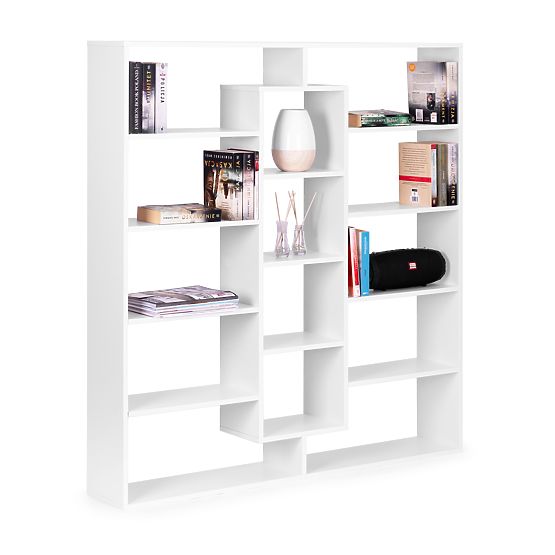 Modern Standing Bookshelf with 14 Shelves White