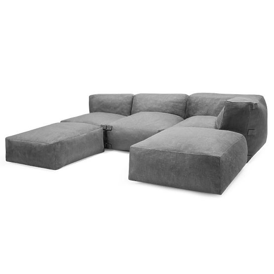Modular Corner for Vacuum Garden Sofa with Cover, Gray