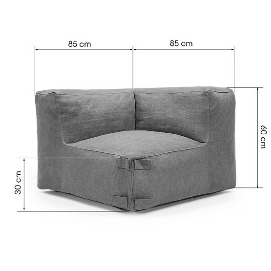 Modular Corner for Vacuum Garden Sofa with Cover, Gray