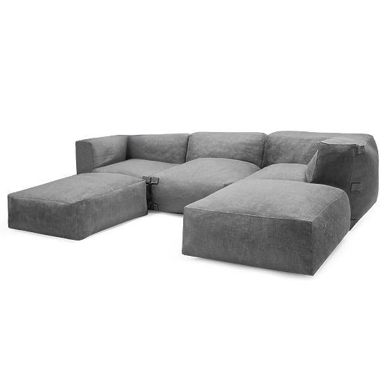 Modular Garden Corner Sofa Vacuum IV with Cover, Gray