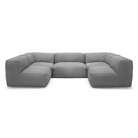 Modular Garden Corner Sofa Vacuum Vll with Cover, Gray