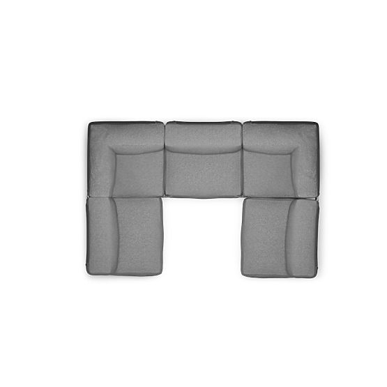 Modular Garden Corner Sofa Vacuum Vll with Cover, Gray
