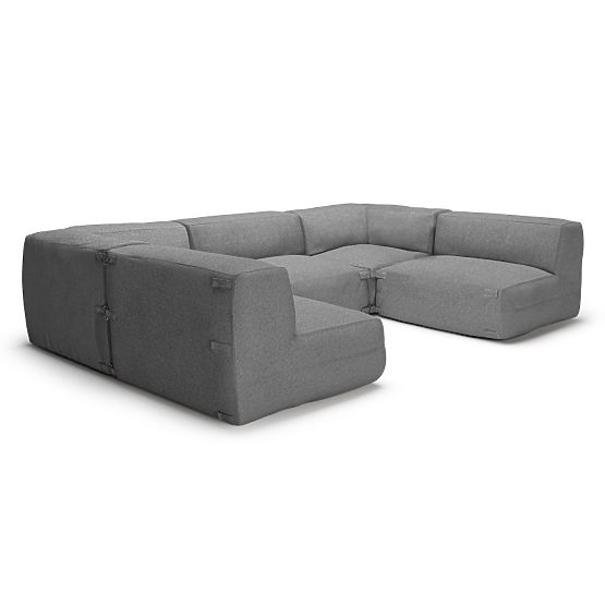 Modular Garden Corner Sofa Vacuum Vll with Cover, Gray