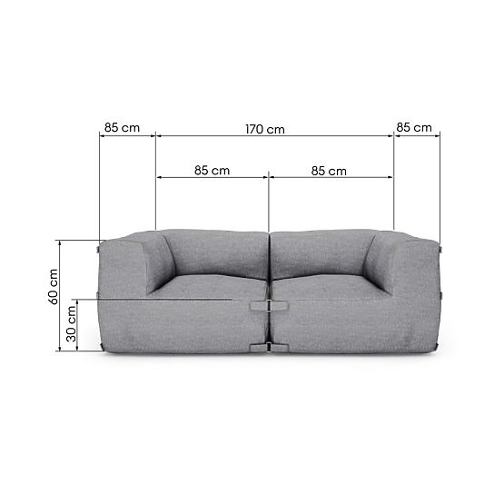 Modular Garden Sofa Vacuum Vlll with Cover, Gray