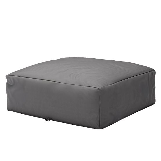 Modular Pouf for Vacuum Garden Corner Sofa with Cover, Gray