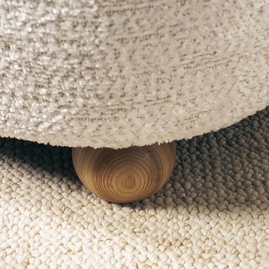 Monroe Relaxation Chair Beige/Natural, Rounded Shapes, Ball Legs