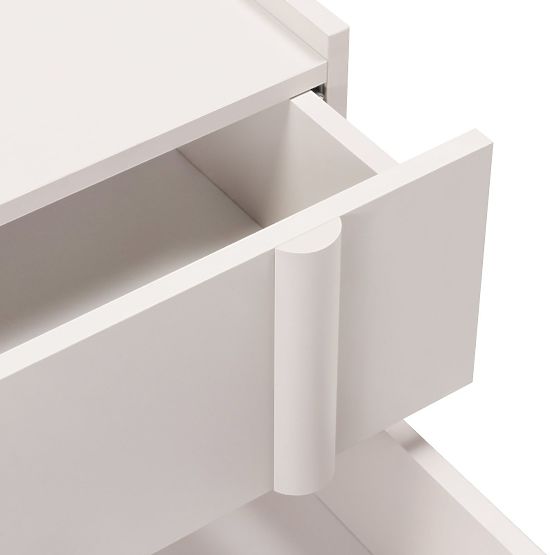 Moss Nightstand in Cashmere, Rounded