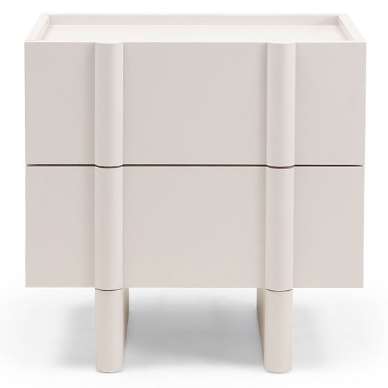 Moss Nightstand in Cashmere, Rounded