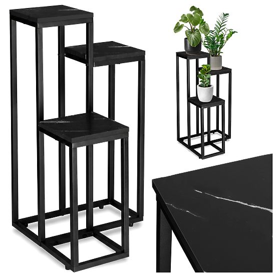 Munir Black Marble Plant Stand