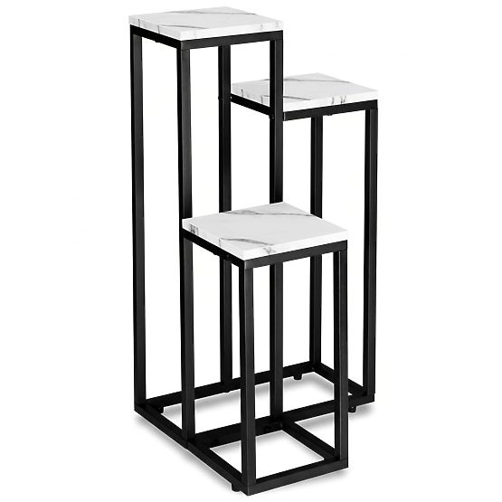 Munir White Marble Plant Stand