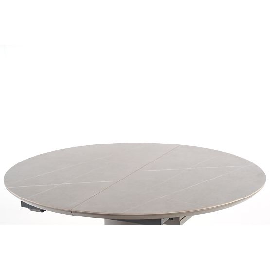 MUSCAT Extendable Table Top - Grey Marble, Leg - Light Grey / Gold