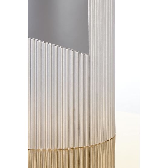 MUSCAT Extendable Table Top - Grey Marble, Leg - Light Grey / Gold