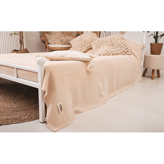 Muslin bedspread 210x240 beige