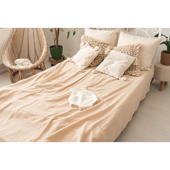 Muslin bedspread 210x240 beige