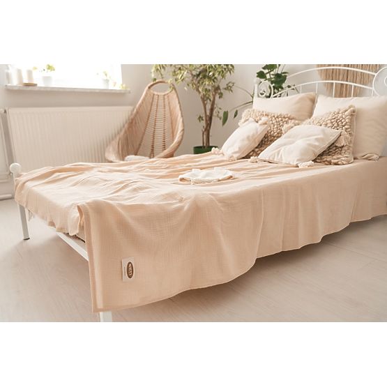 Muslin bedspread 210x240 beige
