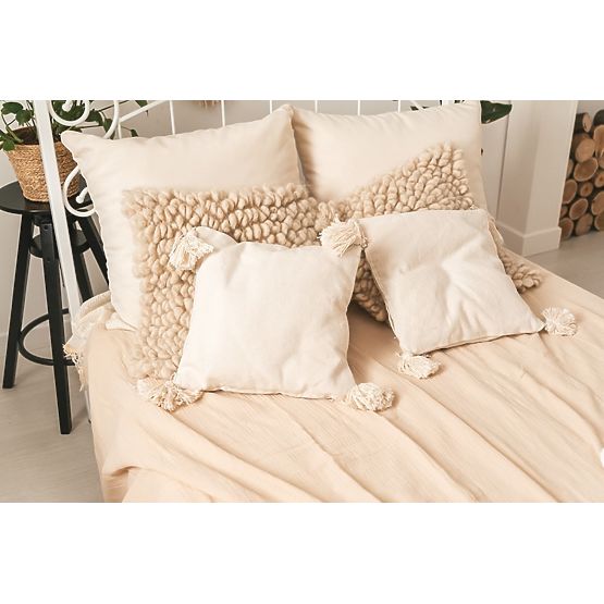 Muslin bedspread 210x240 beige