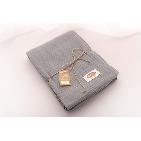 Muslin bedspread 210x240 dark grey