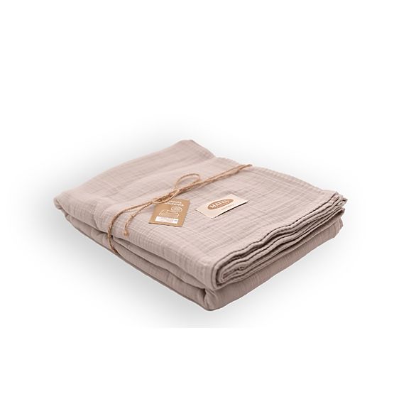 Muslin bedspread 210x240 light beige