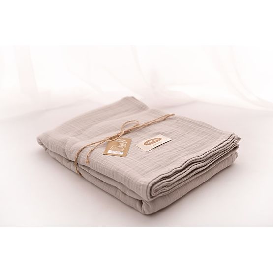 Muslin bedspread 210x240 light beige