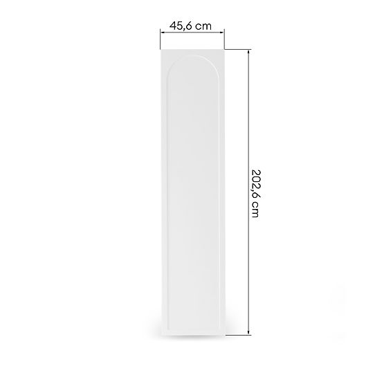 Neroli Wardrobe Door, 45.6 cm, Arched Panel, White, Left
