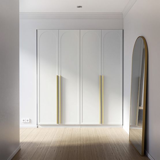 Neroli Wardrobe Door, 45.6 cm, Arched Panel, White, Right