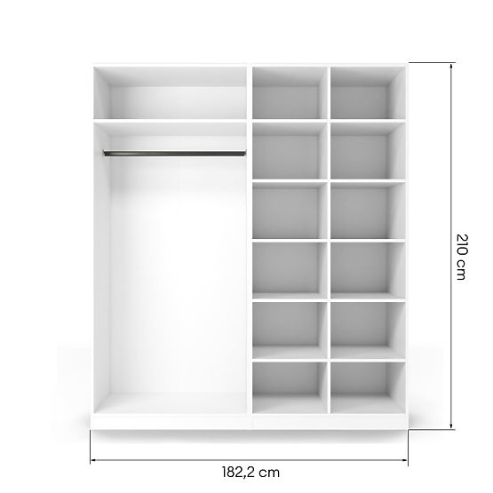 Neroli Wardrobe Frame/Interior with Rod and Shelves 182.2 cm, White
