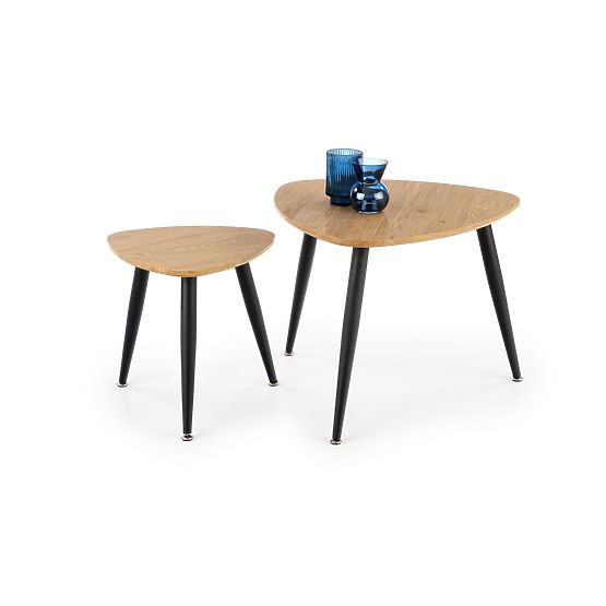 NICEA 2, set of 2 benches golden oak/black