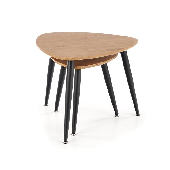 NICEA 2, set of 2 benches golden oak/black