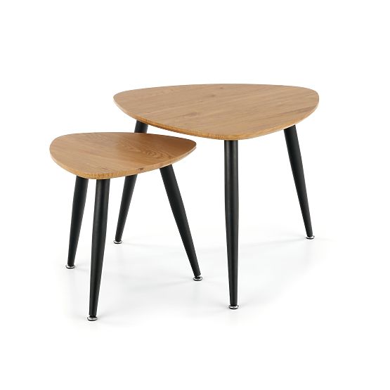 NICEA 2, set of 2 benches golden oak/black