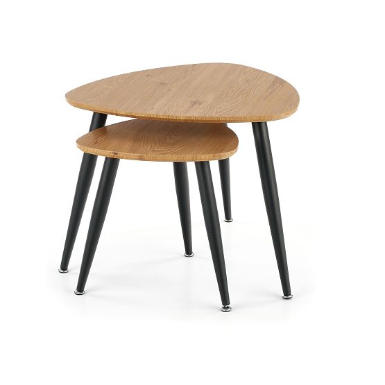 NICEA 2, set of 2 benches golden oak/black