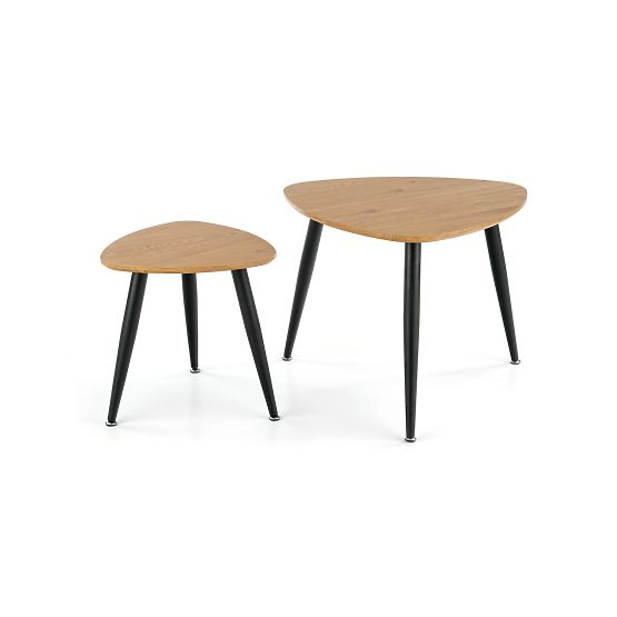 NICEA 2, set of 2 benches golden oak/black