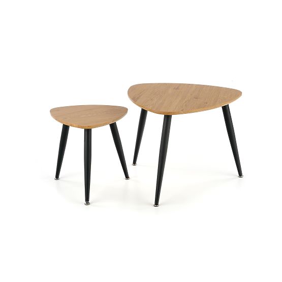 NICEA 2, set of 2 benches golden oak/black