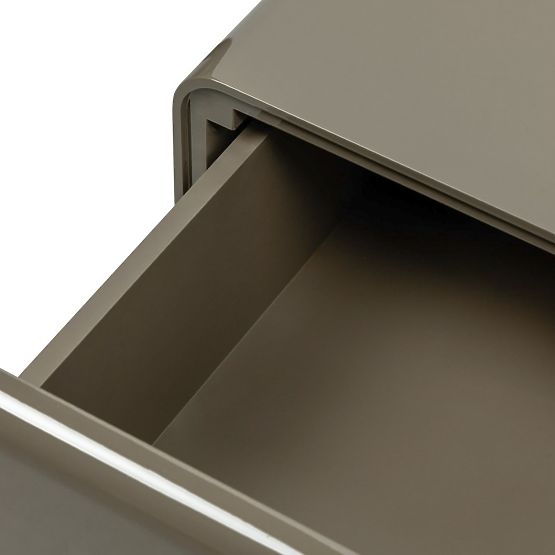 Nightstand with Drawers Lagos, Green/Gray, Rounded, Glossy