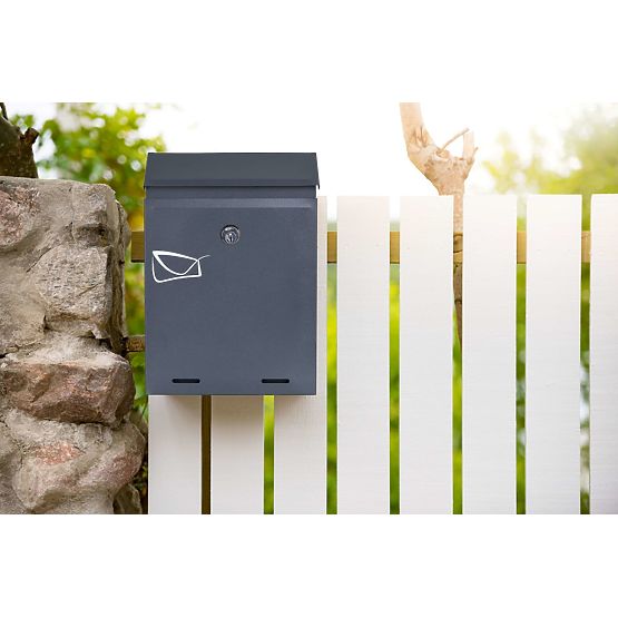 Odvin Anthracite Letter Mailbox