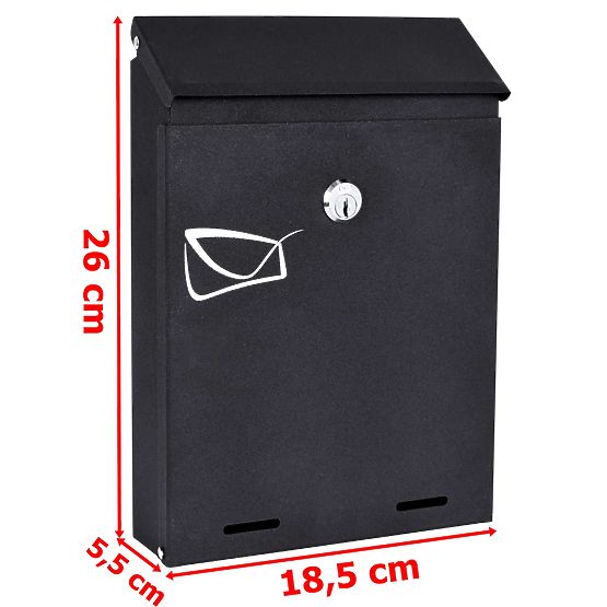 Odvin Black Mailbox for Letters